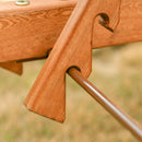 Lettino Prendisole Doppio da Giardino 210x155x175 cm in Legno e Textilene Beige