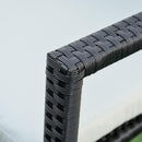 Set  Tavolo con 4 Sedie da Giardino in Rattan Nero