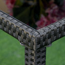 Set  Tavolo con 4 Sedie da Giardino in Rattan Nero