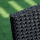 Set  Tavolo con 4 Sedie da Giardino in Rattan Nero