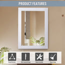 Specchio da Parete 52x72x1,9 cm con Cornice in MDF Bianca