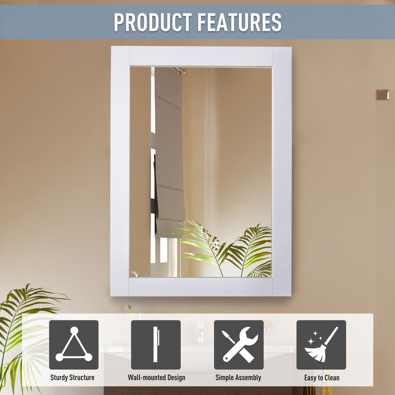 Specchio da Parete 52x72x1,9 cm con Cornice in MDF Bianca