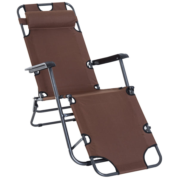 prezzo Fauteuil inclinable pliant en métal et textilène marron