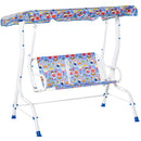 Dondolo 2 Posti per Bambini 110x70x110 cm in Metallo e Poliestere Blu