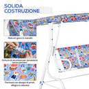 Dondolo 2 Posti per Bambini 110x70x110 cm in Metallo e Poliestere Blu