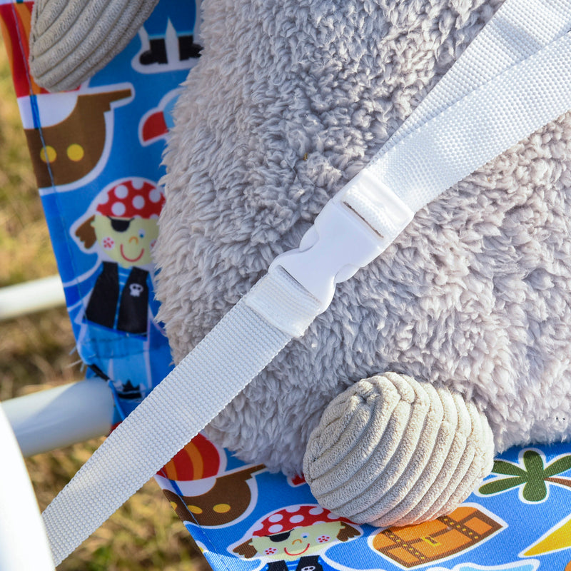 Dondolo 2 Posti per Bambini 110x70x110 cm in Metallo e Poliestere Blu