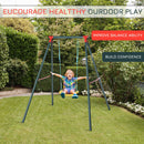 Altalena per Bambini da Giardino 155x160x180 cm in Metallo Verde