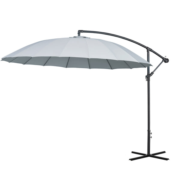 prezzo Parasol de Jardin Ø2,96m en Métal et Polyester Gris