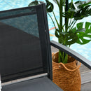 Set Salotto da Giardino Divano 2 Poltrone e Tavolino in Metallo e Tessuto Nero