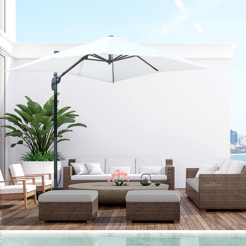 Ombrellone da Giardino 2,5x2,5m in Alluminio e Poliestere Crema