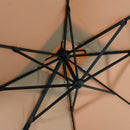 Ombrellone da Giardino 2,94x2,94m in Alluminio e Poliestere Khaki