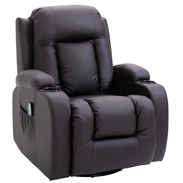 Fauteuil de massage relaxant chauffant en similicuir marron prezzo
