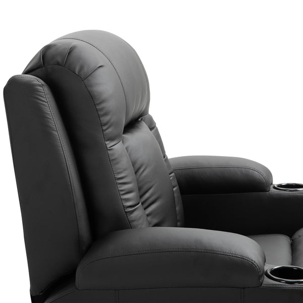 Fauteuil de massage relaxant chauffant en similicuir noir sconto