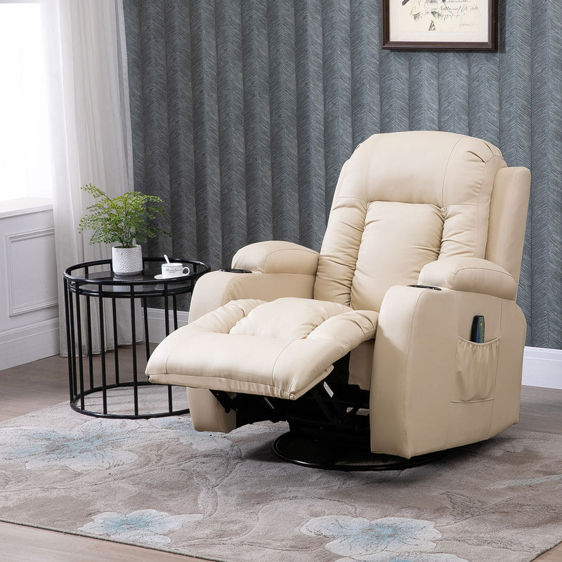 Poltrona Relax Massaggiante in Similpelle in Similpelle Beige