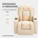 Poltrona Relax Massaggiante in Similpelle in Similpelle Beige