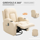 Poltrona Relax Massaggiante in Similpelle in Similpelle Beige