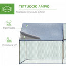 Recinto per Animali Cani Cuccioli Galline 300x600x195 cm in Metallo Galvanizzato Argento
