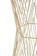 Tavolino Soggiorno Lines 6 40x35x80 cm in Ferro e Specchio Oro      