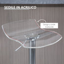 Set 2 Sgabelli da Bar Girevoli in Acrilico Trasparente  
