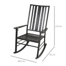 Sedia a Dondolo con Braccioli 68,5x87x113 cm in Acciaio Nero