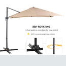 Ombrellone da Giardino Decentrato 2,68x2,68m in Alluminio e Poliestere Khaki