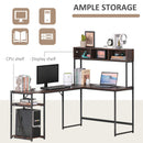 Scrivania Angolare da Ufficio 170x120x140 cm in Metallo e Legno Noce e Nero