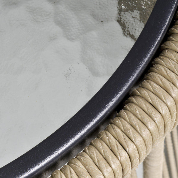 acquista Ensemble table basse et 2 fauteuils de jardin en acier et rotin kaki et gris