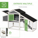 Pollaio Gabbia per Galline da Esterno 176,5x65,5x100 cm con Area Aperta Recitanta Grigio
