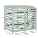 Copri Bidoni Spazzatura da Giardino 131x85x125 cm con Coperchio in Legno di Abete Verde Chiaro