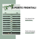 Copri Bidoni Spazzatura da Giardino 131x85x125 cm con Coperchio in Legno di Abete Verde Chiaro