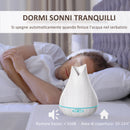 Diffusore di Aromi Oli Essenziali per Ambienti 300 ml Vaporizzatore 7 Luci Colorate Bianco