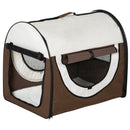 Trasportino per Cani e Gatti Pieghevole 70x51x59 cm in Tessuto Oxford Marrone