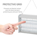 Zanzariera Elettrica 2 Lampade LED 20W Bianco e Grigio