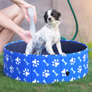 Piscina Rigida per Cani Taglia Piccola 35 Kg Ø100x30 cm in PVC e Truciolare Blu