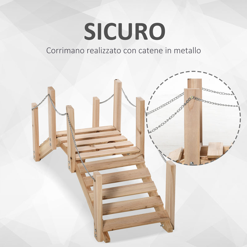 Portapiante Fioriera da Giardino 100x32x48 cm a Forma di Ponte in Legno