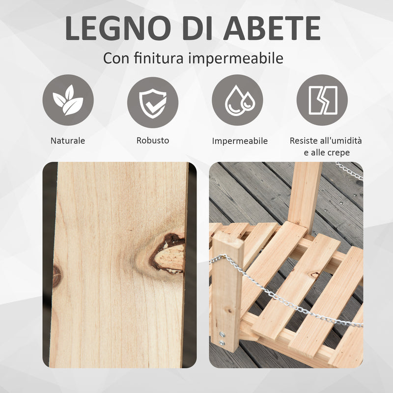 Portapiante Fioriera da Giardino 100x32x48 cm a Forma di Ponte in Legno