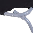 Lettino Prendisole Pieghevole da Giardino 180x55x24 cm in Metallo e Tessuto Oxford Nero