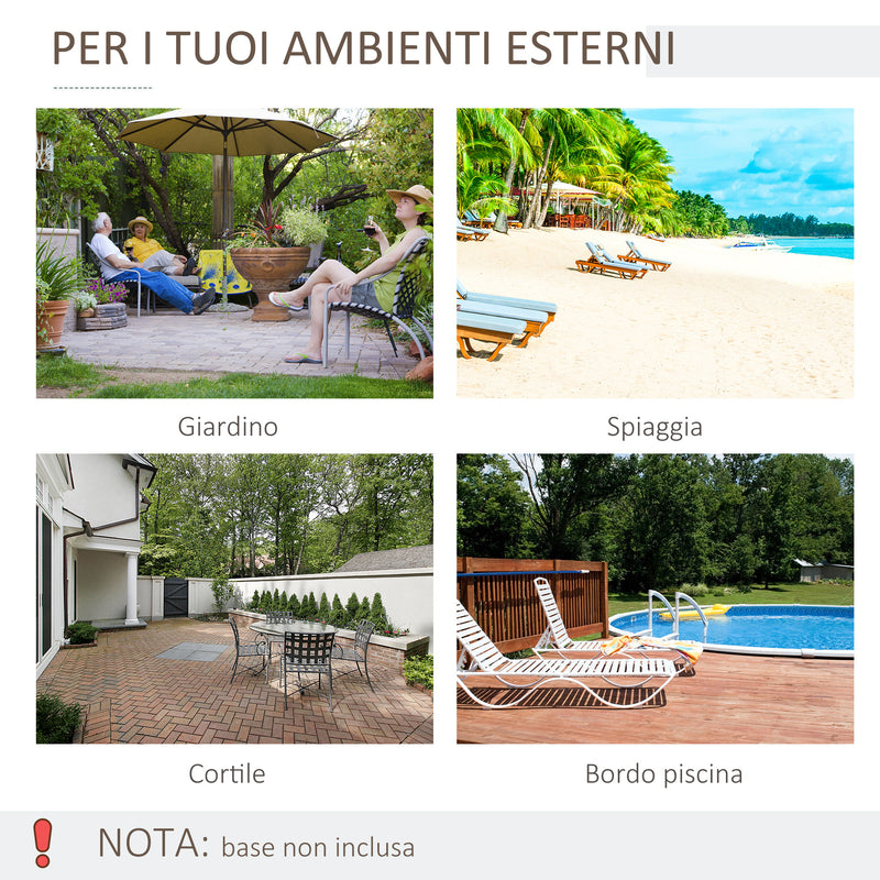 Ombrellone da Giardino Ø2,27m in Metallo e Poliestere Bianco Crema