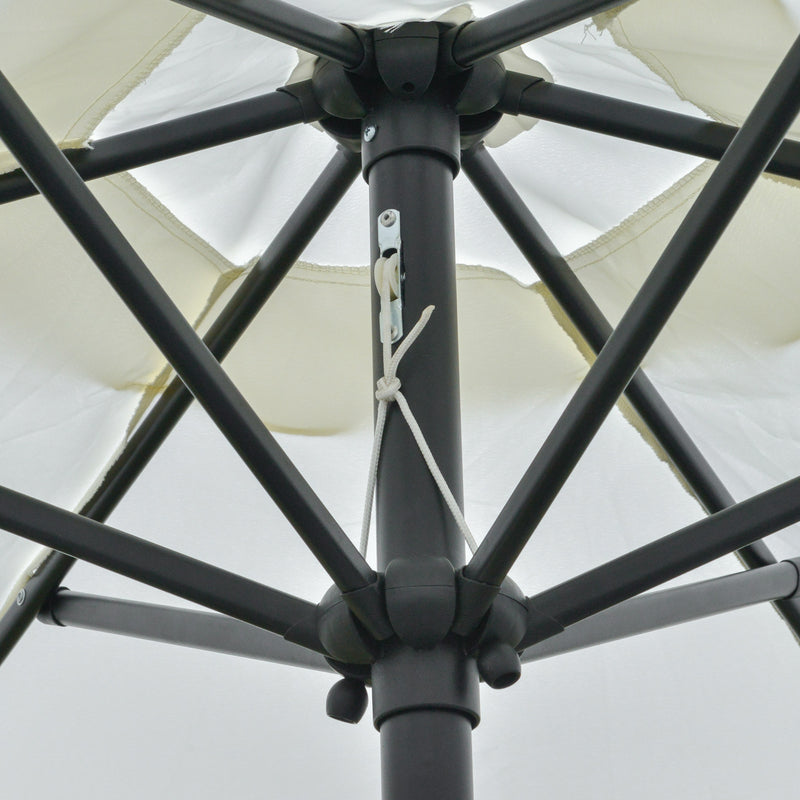 Ombrellone da Giardino Ø2,27m in Metallo e Poliestere Bianco Crema