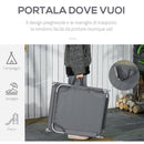 Lettino Prendisole Pieghevole da Giardino 180x55x24 cm in Metallo e Tessuto Oxford Grigio