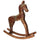 Cheval à bascule décoratif en bois recouvert de métal doré cm 40x11xh46
