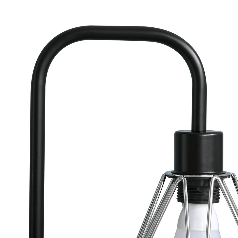 Lampada da Terra con Paralume E27 Ø25x152 cm in Metallo e Marmo Nera