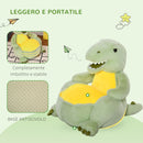Poltroncina per Bambini 60x55x59 cm in Peluche Dinosauro Verde