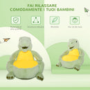 Poltroncina per Bambini 60x55x59 cm in Peluche Dinosauro Verde