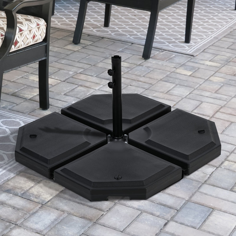 Base per Ombrellone da Giardino 96x96x9 cm in HDPE Nero