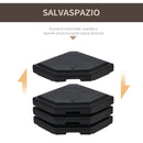Base per Ombrellone da Giardino 96x96x9 cm in HDPE Nero