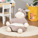 Poltroncina per Bambini 60x55x60 cm in Peluche Asino Grigio