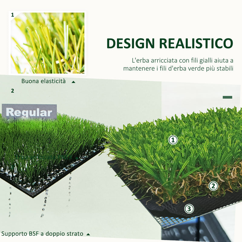 Erba Sintetica per Giardino 30 mm 4x1m Verde