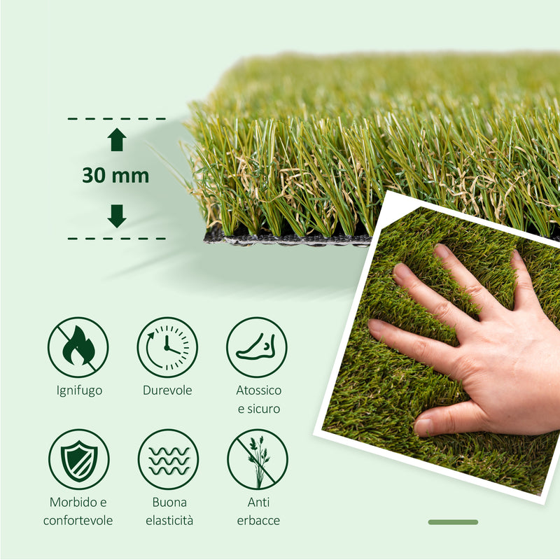 Erba Sintetica per Giardino 30 mm 4x1m Verde