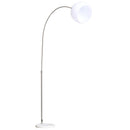 Lampada da Terra ad Arco con Paralume E27 94x30x130-180 cm in Metallo e Metallo Bianco